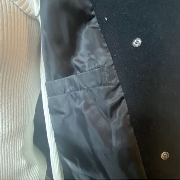 St. John's Bay Black Double Breasted Wool/Cashmere Blend Casual Peacoat Size Lg - Picture 7 of 8